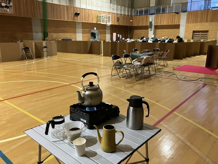 能登町の避難所の様子（新さん提供）