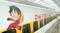 「ONE PIECE新幹線」第3シリーズ先頭車の車体。『ONE PIECE』の主人公の「モンキー・D・ルフィ」が描かれている。Ⓒ尾田栄一郎／集英社・フジテレビ・東映アニメーション（写真／筆者撮影）