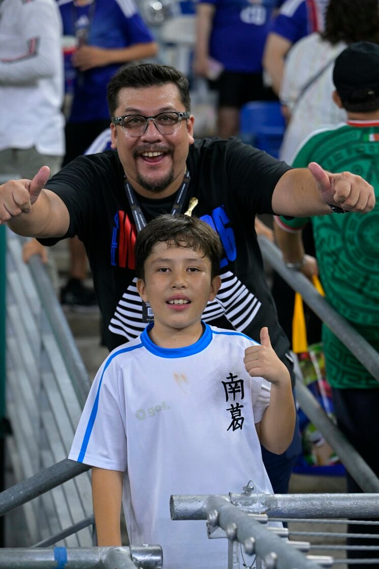 『キャプテン翼』南葛SCのユニフォームを着て日本代表を応援するサポーター　写真／JMPA