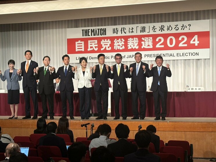 自民党総裁戦2024の共同記者会見（石破茂Xより）