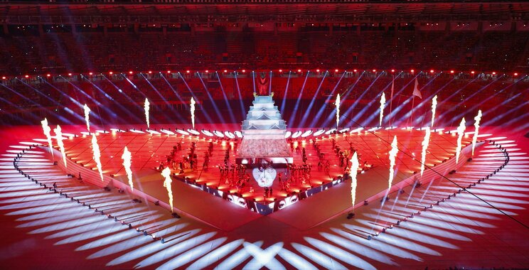 １９日に行われたアジア大会開会式（写真／共同通信社）