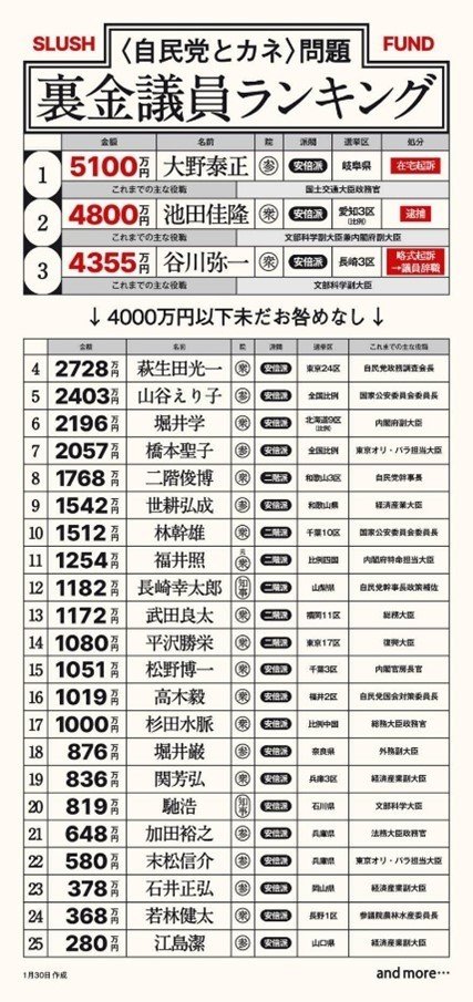 「未記載でも合法と認識」「お金のことはあれこれ言うものではないと育ってきて」自民党“裏金”調査報告書に失笑の言い訳続々…「ドリル優子がなぜ聴き取り役？」の声も_5