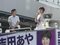 7月3日、渋谷で街頭演説を行なう石丸伸二代表と吉田あや氏（撮影／集英社オンライン）
