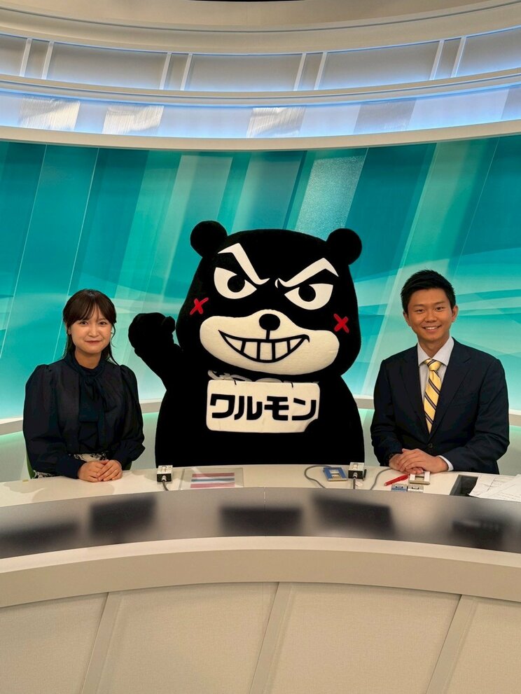 テレビ出演するワルモン（熊本県警察本部 犯罪抑止対策室Xより）