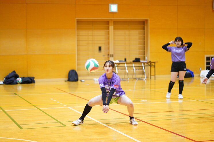 練習中の大城なるみ選手