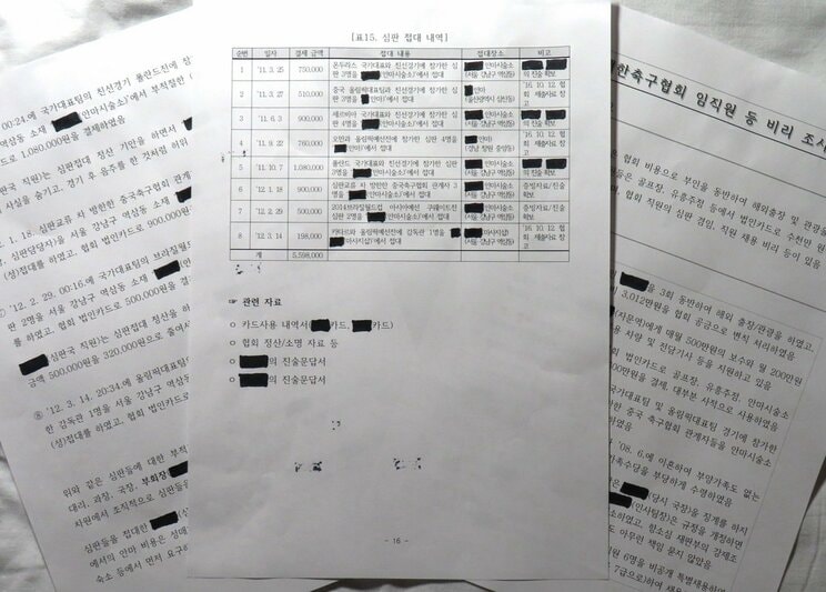 韓国文化体育観光部の2016年報告書にある性接待リスト（撮影／集英社オンライン）
