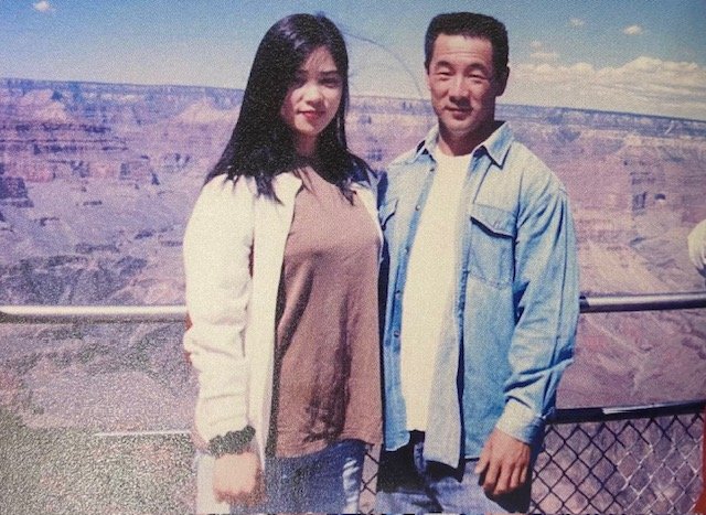 アメリカ西海岸に新婚旅行に行ったときの合戸夫妻(写真／本人提供)