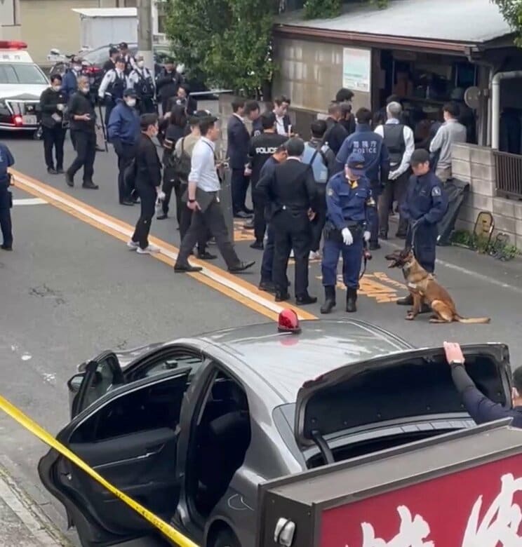 緊迫の現場…だが高林容疑者はすでに逃走していた（近隣住民より）