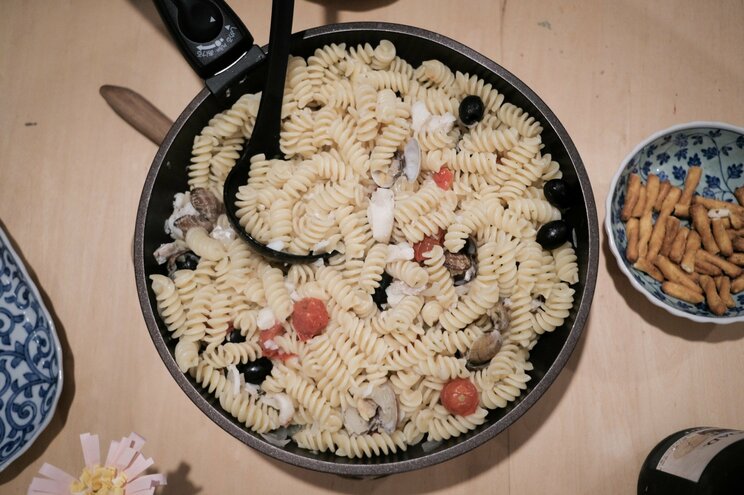 この日の晩御飯のペンネ