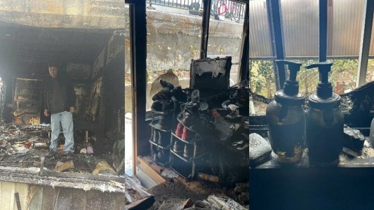 窓ガラスは割れ、熱で小さくなったモノも　写真提供／豆鉄砲・ホセ