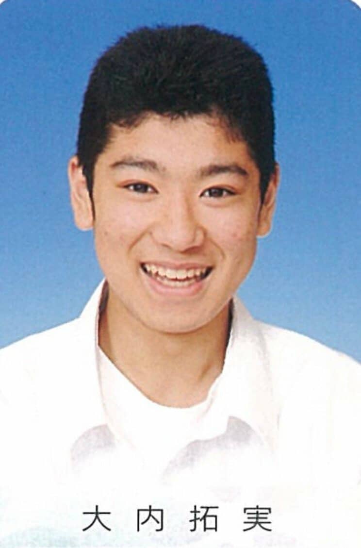 中学時代の大内容疑者（卒業アルバムより）