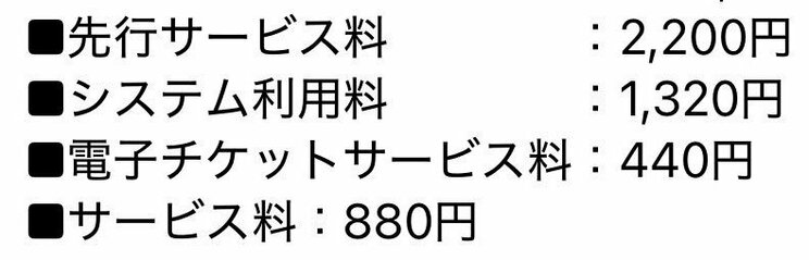 4枚当選したファンの手数料明細。手数料だけで4840円に（画像／読者提供）