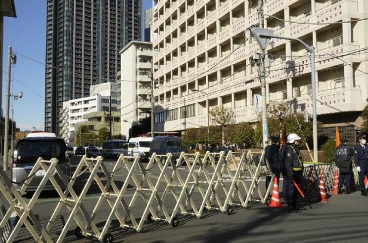 1月30日、厳重な警備が敷かれた朝鮮総連周辺　