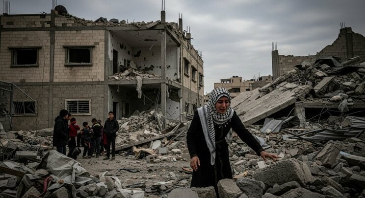 イスラエル軍の攻撃により建物が破壊されたガザ地区の様子　写真／Shutterstock