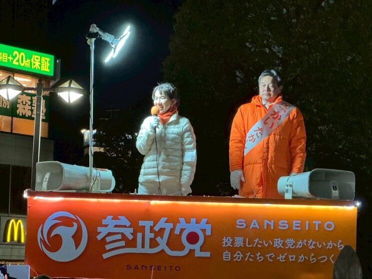 甲斐隆候補の応援に駆けつけた豊田氏（撮影／集英社オンライン）