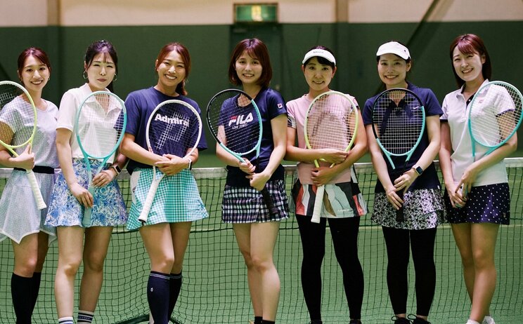 テニスメーカーHEADの試打会イベントに参加していたテニス女子サークルの皆さん