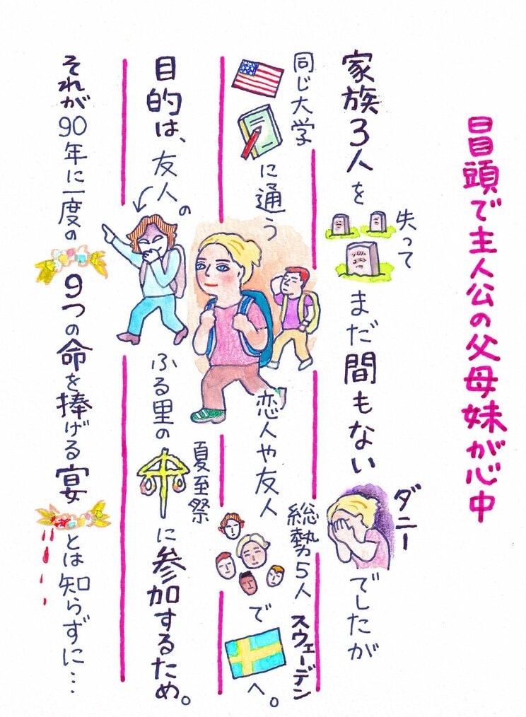 幻視、人身解体、異教崇拝…白夜の陽光と鮮血の儀式という、美と恐怖を行き来するホラーの新古典『ミッドサマー』【えいがの絵日記】_3