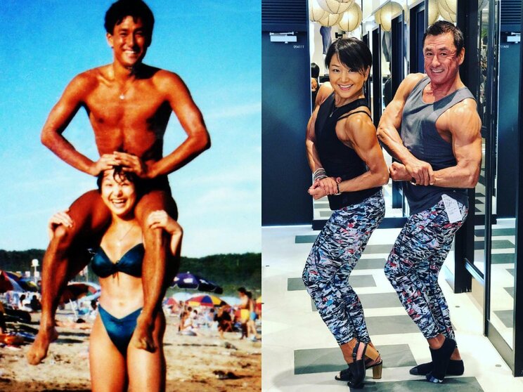 20数年前からのビフォーアフター。夫の勝実さんとみゆきさん