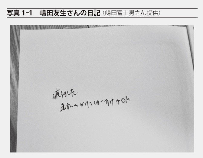 写真1-1 嶋田友生さんの日記（嶋田富士男さん提供）『先生がいなくなる』より