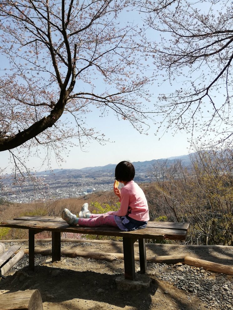 山からの景色を眺める子ども（写真AC）