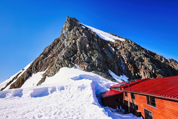 冠雪の北アルプスの穂高連峰の奥穂高岳（写真／PhotoAC）