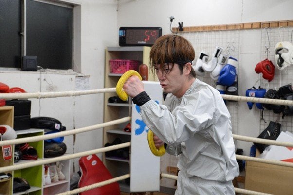 練習中の斉藤選手